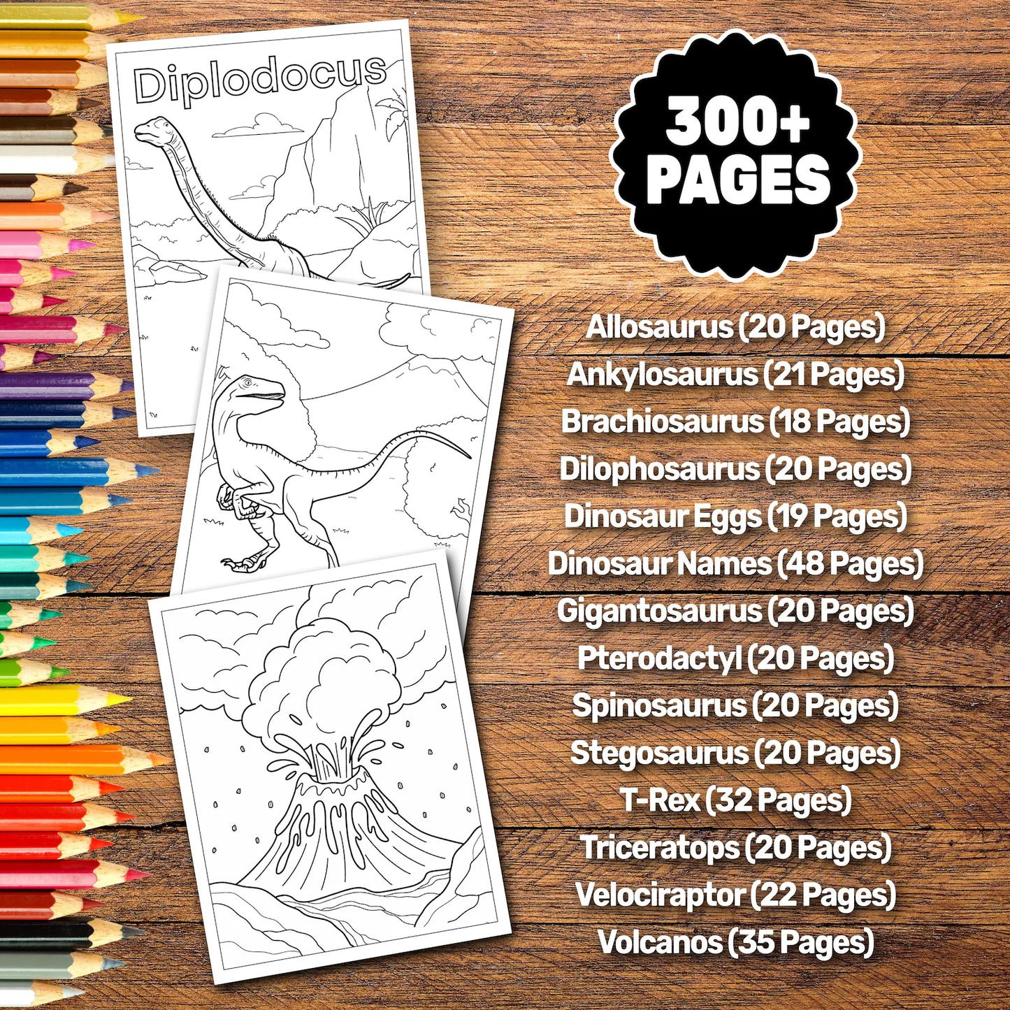300+ Dinosaur Coloring Pages | Kids Printable Coloring Book PDF | Toddler Activity Book | Preschool Busy Book | Dinosaur Coloring Printables