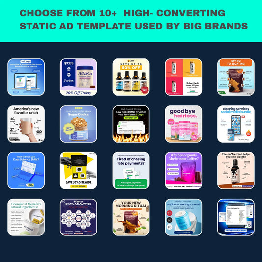 1000 Meta Ad Templates Canva Bundle: Facebook, Instagram, Shopify