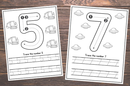 20 Number tracing worksheets, traceable numbers, preschool worksheets, 0-20 Printable Number Tracing, Kids Tracing, Handwriting Practice