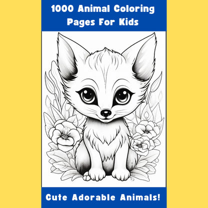 1000 Animal Coloring Pages for Kids Printable | Easy Coloring Book for Preschool & Toddlers | Fun Educational Activities | PLR Bundle | PDF