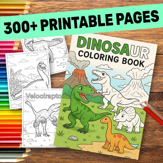 300+ Dinosaur Coloring Pages | Kids Printable Coloring Book PDF | Toddler Activity Book | Preschool Busy Book | Dinosaur Coloring Printables
